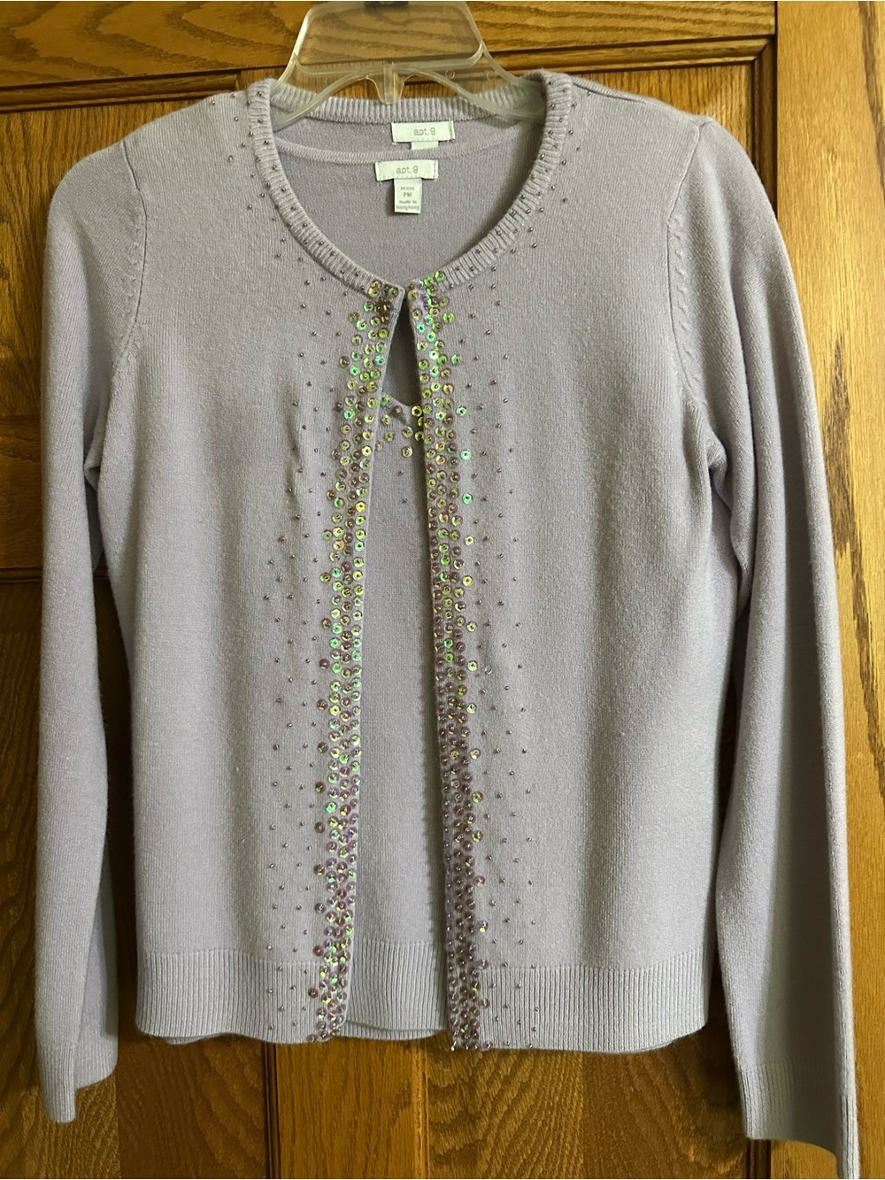 Apt. 9 Lavender Sequins Cardigan